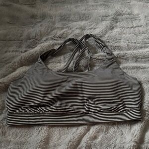 Lululemon Striped Green and White Energy Bra